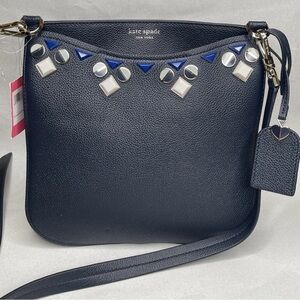 Kate Spade Margaux Jeweled Blazer Blue Navy Large Crossbody Handbag. Condition